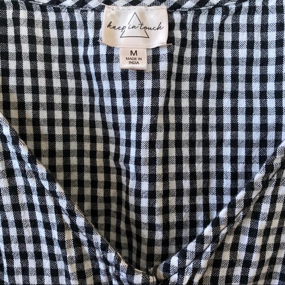 Gingham tie-bottom shirt - Picture 2 of 3